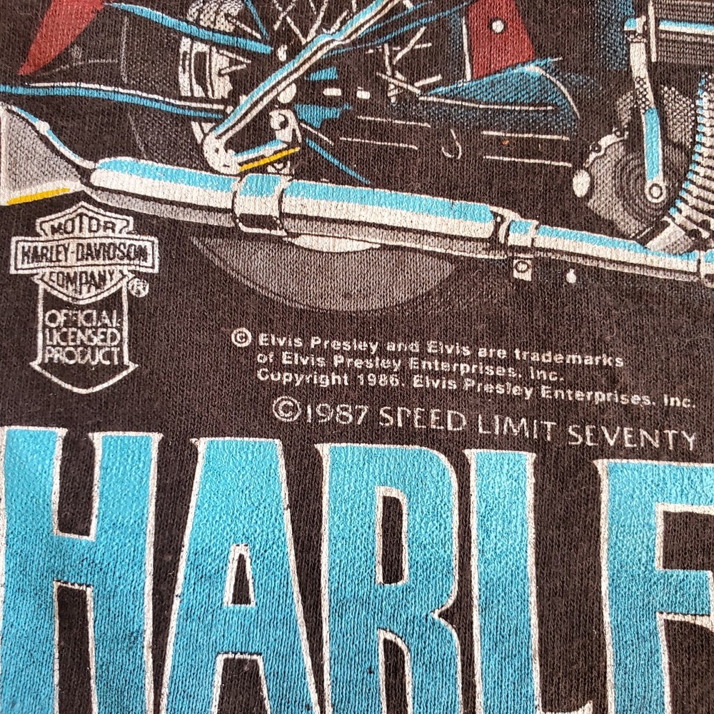 Harley Davidson Elvis Presley American Legend Vintage M Graphic Tank Top 1987 - Picture 4 of 7